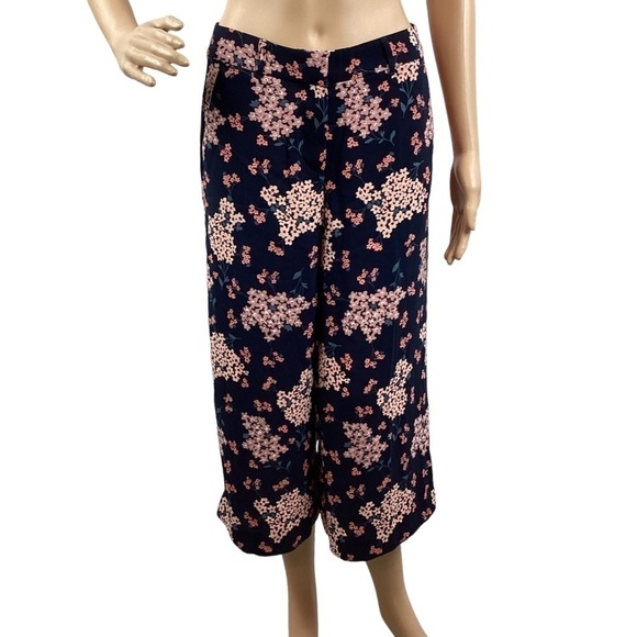 LOFT Outlet Petite Floral Palazzo Pants Size 0P Pink - Picture 1 of 7